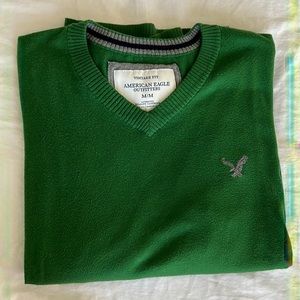 Mens American eagle green v neck sweater
